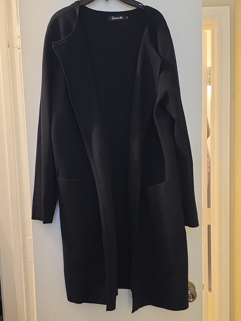 Casual Open-Front Black Hooded Cardigan NWOT